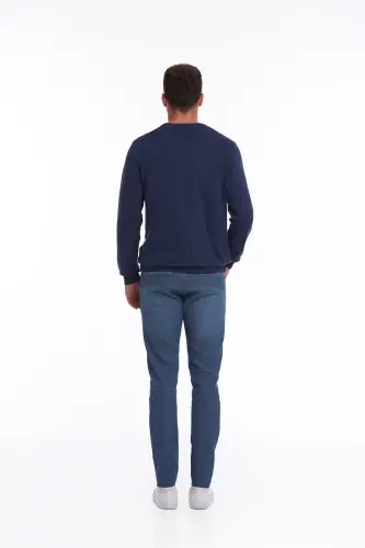 Мужской Indigo Regular Fit 100% Хлопок Круглый Вырез - 5