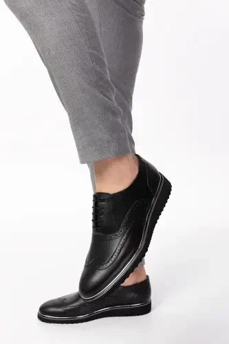 Мужской классический костюм и элегантная мужская обувь — черные никелированные - 4