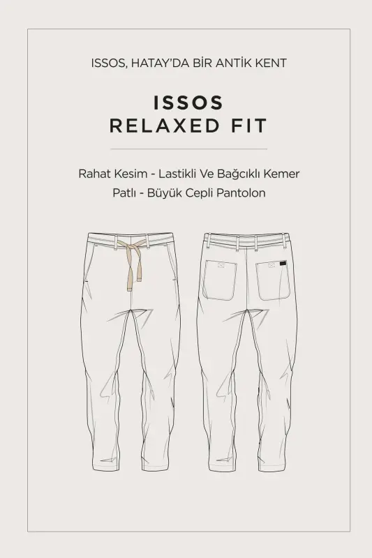 Мужской Кофе Relaxed Fit Эластичный пояс 100% лен P - 9