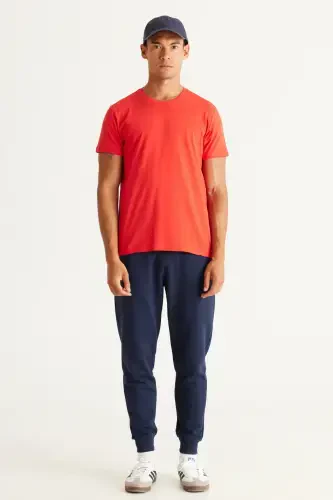 Мужской комплект из 2 предметов КРАСНО-БЕЛЫЙ Slim Fit Узкий крой Хлопковая базовая футболка - Красный - 3