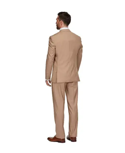 Мужской костюм-тройка Classic Fit Performance Stretch - Tan - BRAVEMAN (1)