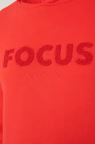 Мужской красный свитер с капюшоном - AVVA (1)