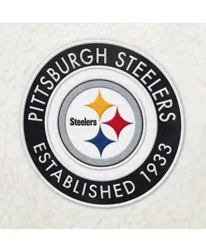 Мужской кремовый свитшот Pittsburgh Steelers Jordan Sherpa на молнии до четверти. - 2