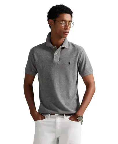 Мужской крой Slim Fit из сетчатого поло-Canterbury Heather 