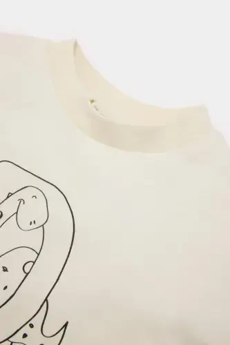 Мужской младенец новорожденный велосипедный воротник с принтом трикотаж - 3