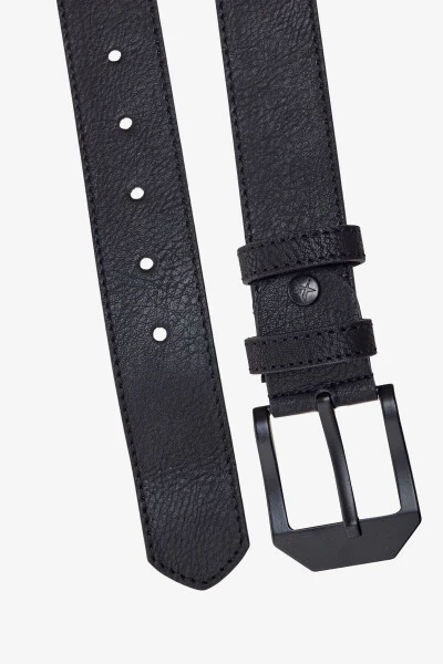 Мужской набор из 2 кожаных ремней с черным и коричневым цветом в специальной деревянной подарочной коробке, для жениха - 4