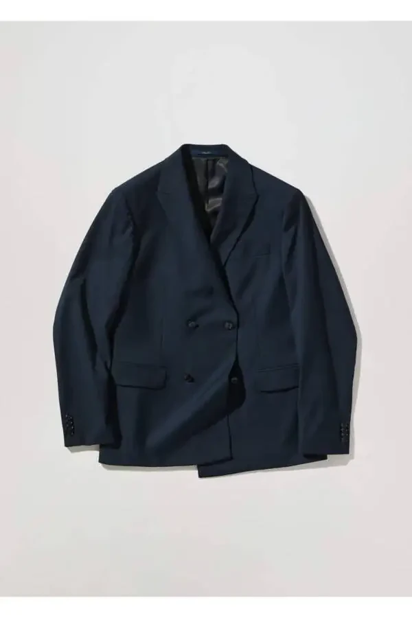 Мужской пиджак блейзер из костюма с двойным рядом пуговиц и узким силуэтом - 1