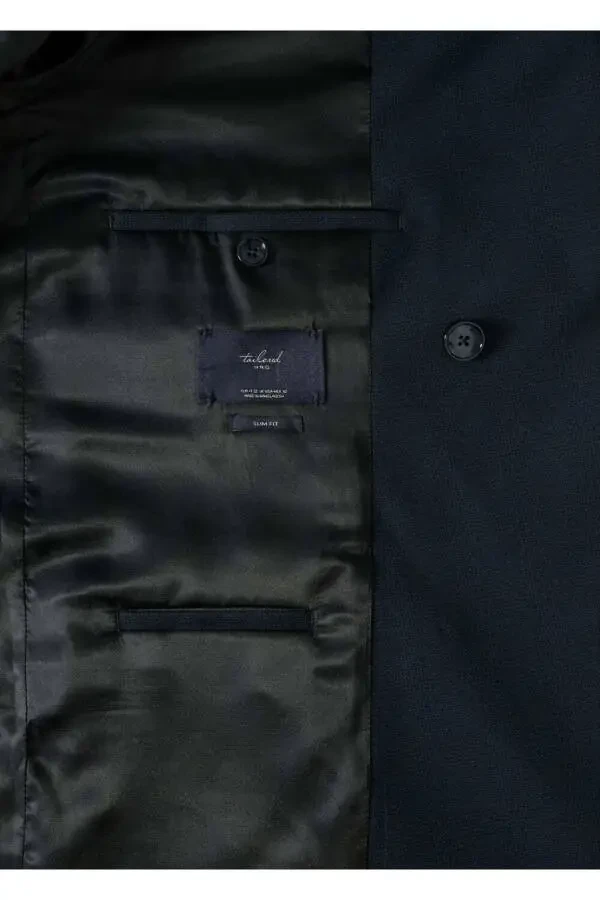 Мужской пиджак блейзер из костюма с двойным рядом пуговиц и узким силуэтом - 3