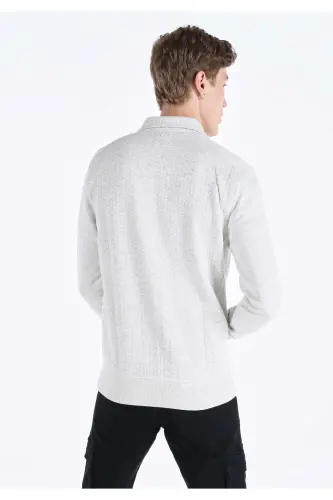 Мужской пиджак с молнией цвета слоновой кости Slim Fit - COLIN'S (1)