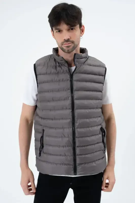 Мужской Пуховик Безрукавка Водонепроницаемый-АНТРАЦИТ - 1