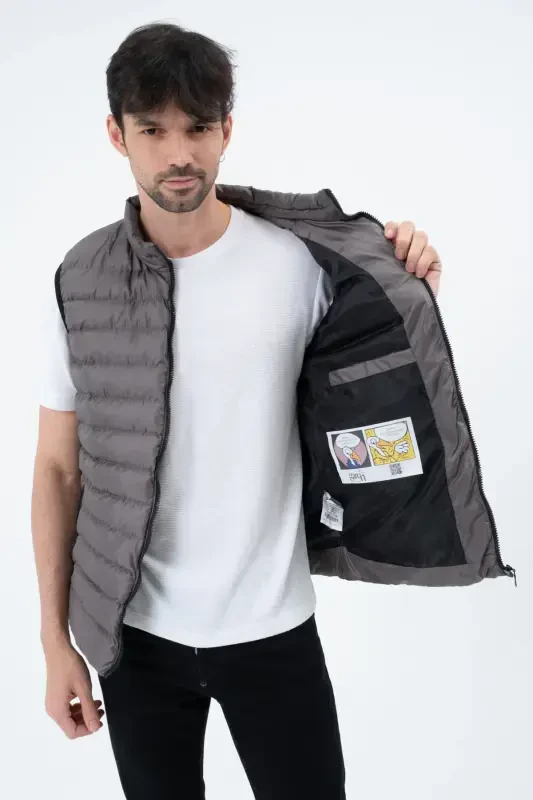 Мужской Пуховик Безрукавка Водонепроницаемый-АНТРАЦИТ - 3