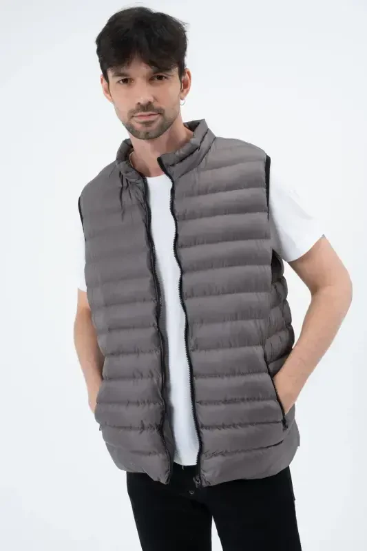 Мужской Пуховик Безрукавка Водонепроницаемый-АНТРАЦИТ - 5