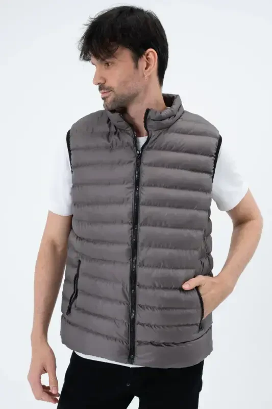 Мужской Пуховик Безрукавка Водонепроницаемый-АНТРАЦИТ - 6