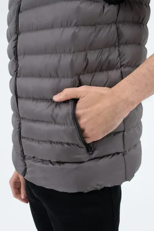 Мужской Пуховик Безрукавка Водонепроницаемый-АНТРАЦИТ - 7