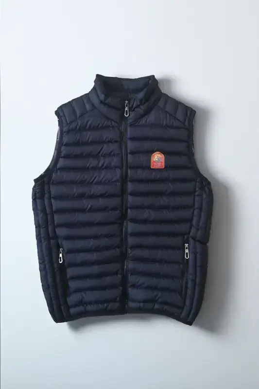 Мужской пуховик Slim Fit темно-синего цвета - 3