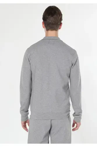 Мужской серый пиджак с молнией, принт, slim fit (Cl1059647) - COLIN’S (1)