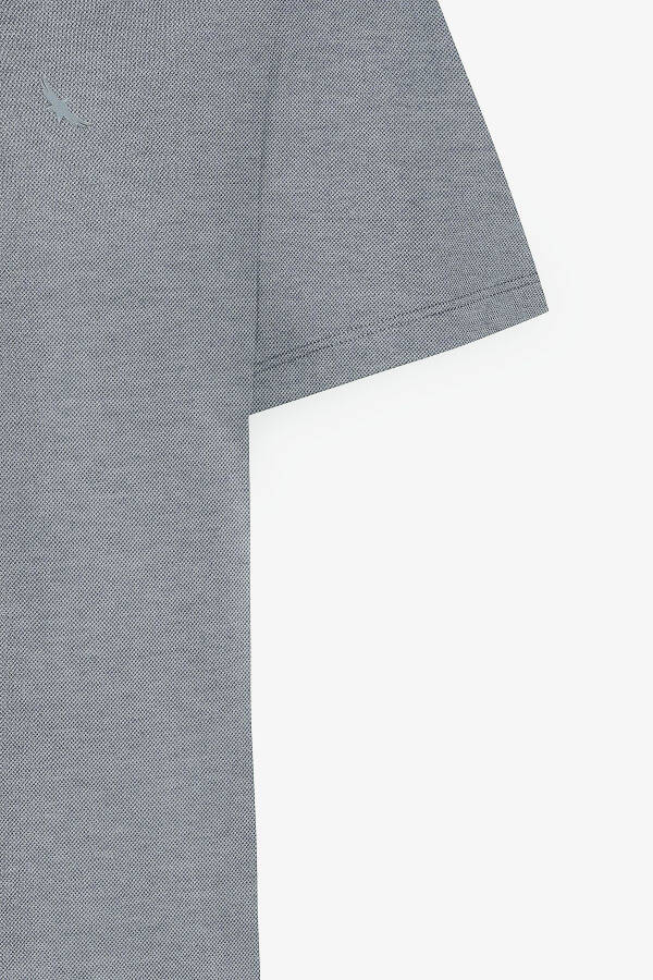 Мужской Синий Slim Fit Узкий Крой Велосипедный Вырез Хлопок - 8