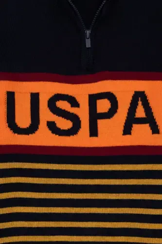 Мужской синий свитер на молнии 50253340-VR033-Lacivert - 3