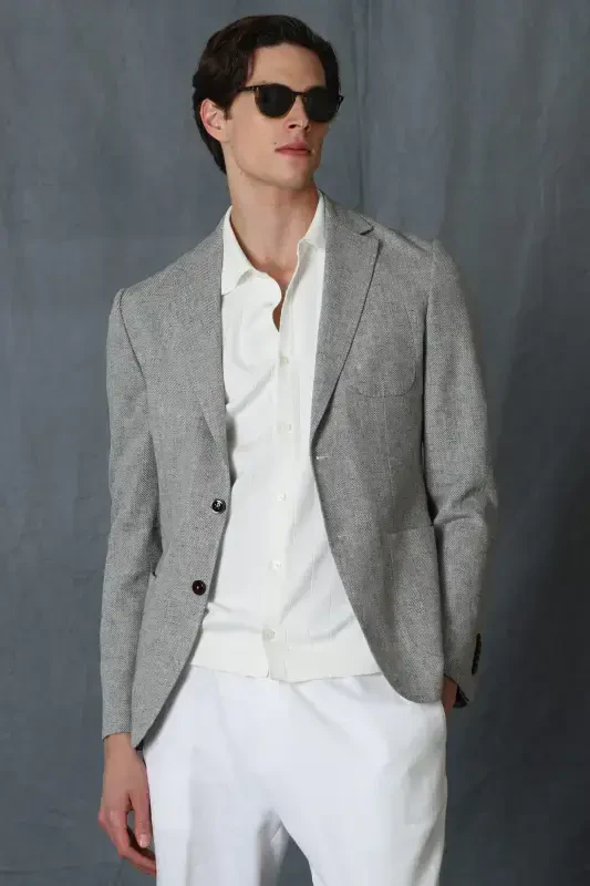 Мужской спортивный пиджак Philip Slim Fit Grey - 1