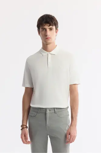 Мужской Светлый хаки Slim Fit Классический пояс Армированный хлопок - 6
