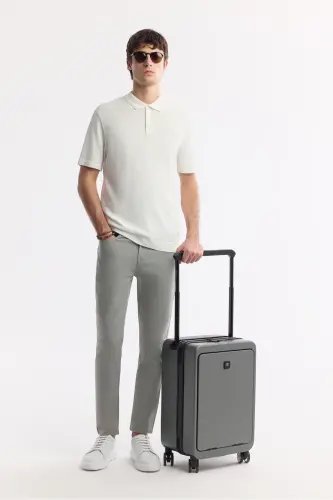 Мужской Светлый хаки Slim Fit Классический пояс Армированный хлопок - 7