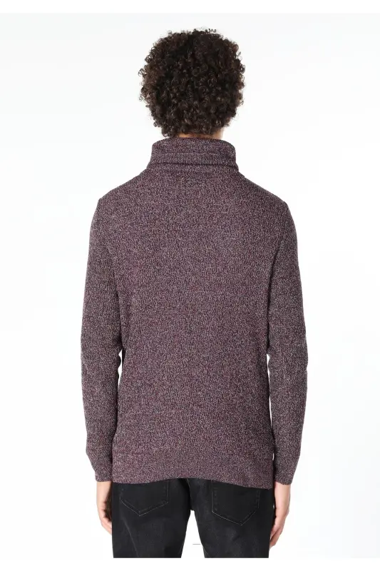 Мужской свитер бордового цвета Slim Fit - 2