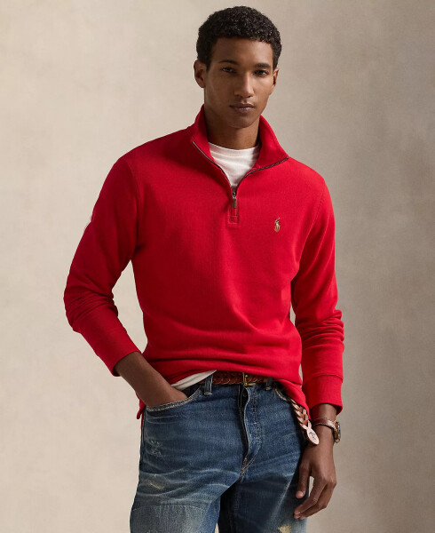 Мужской свитер Estate-Rib Cotton Quarter-Zip Pullover RL Red - 1