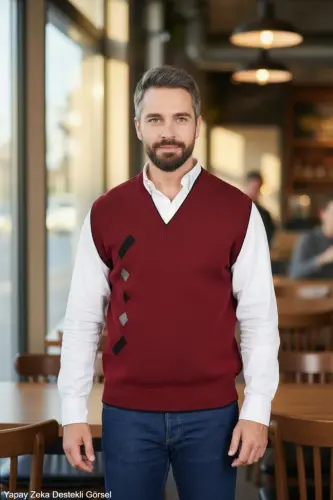 Мужской свитер из стали с интерлочной вязкой, зимний, толстый, с V-образным вырезом, не пиллирующийся, для папы - 5