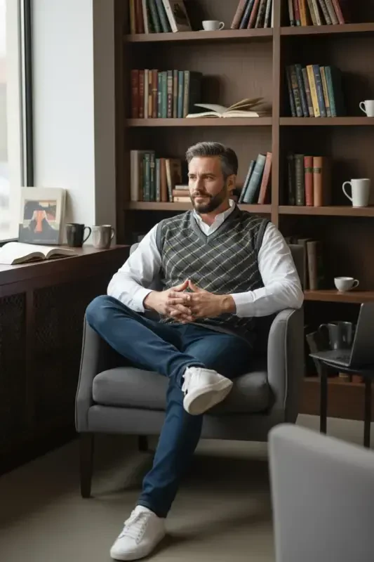 Мужской свитер из стальной пряжи в клетку, зимний, толстый трикотаж, V-образный вырез, без катышков, свитер для папы, стандартный размер - 4