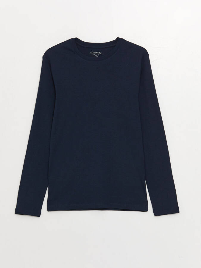 Мужской свитер с длинным рукавом и круглым вырезом - 6