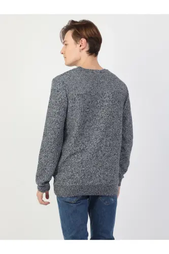 Мужской свитер синего цвета Slim Fit - 2