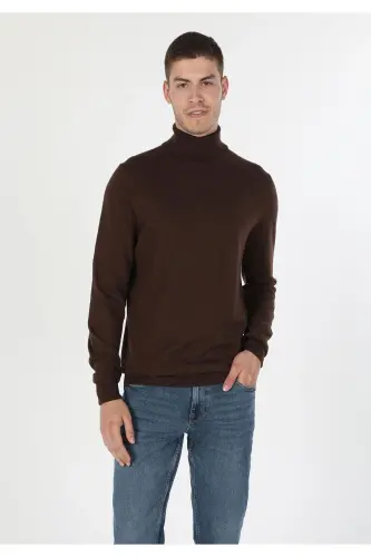 Мужской свитер Slim Fit Camel - 1