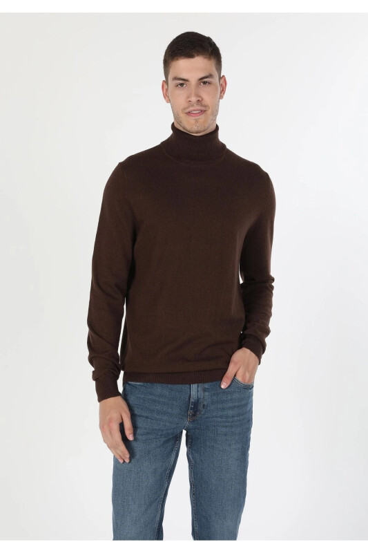 Мужской свитер Slim Fit Camel - 1