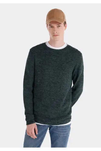 Мужской свитер зеленого цвета Slim Fit - 1