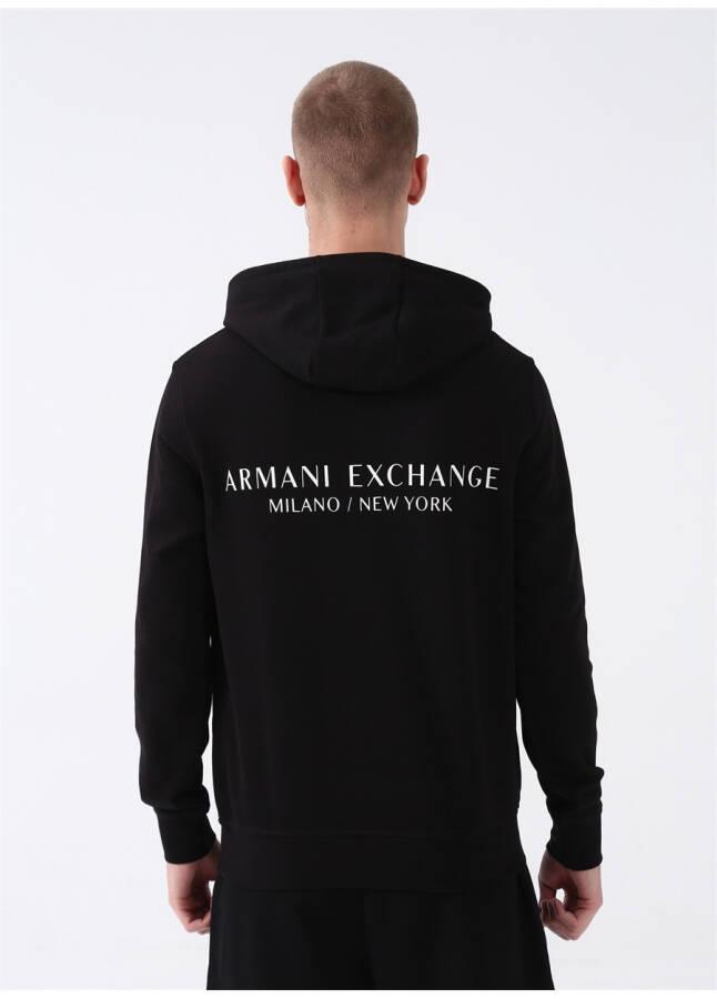 Мужской свитшот Armani Exchange с капюшоном черный 8NZM94 1200-BLACK - 9