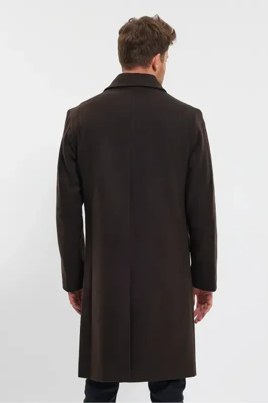Мужской Темно-коричневый Длинный Классический Кэжуал Пальто - ТЕМНО-КОРИЧНЕВЫЙ - 7