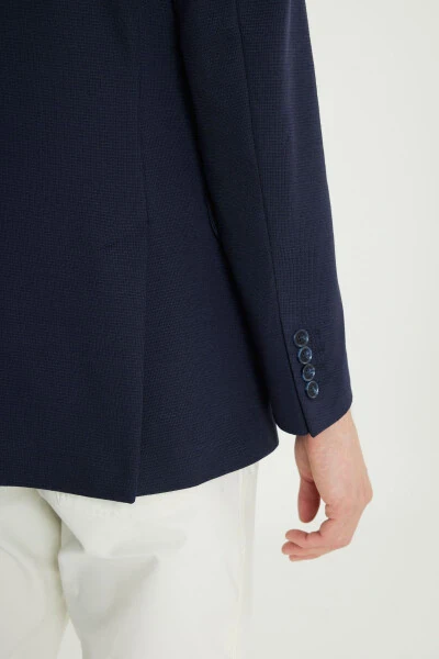 Мужской тёмно-синий 360 тянущийся хлопковый эластичный - 5