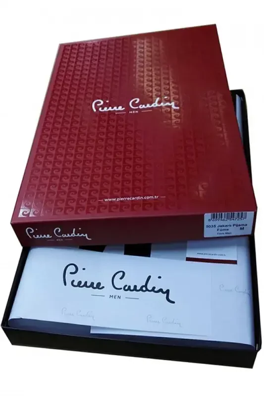 Мужской темно-синий комплект пижамы с длинными рукавами - темно-синий - 2