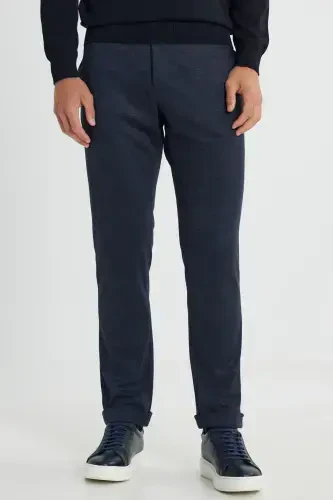 Мужской темно-синий шерстяной приталенный узкий узорчатый Ya - 1