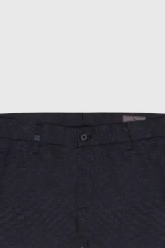 Мужской темно-синий шерстяной приталенный узкий узорчатый Ya - 9