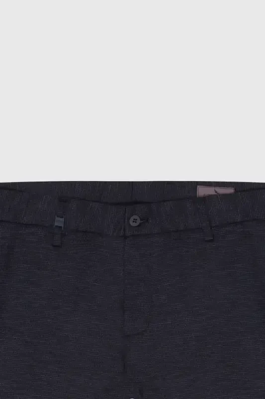 Мужской темно-синий шерстяной приталенный узкий узорчатый Ya - 9