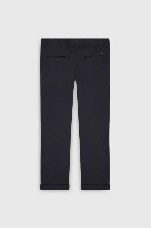 Мужской темно-синий шерстяной приталенный узкий узорчатый Ya - 10