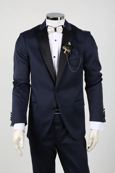 Мужской темно-синий смокинг Terral для жениха - 2