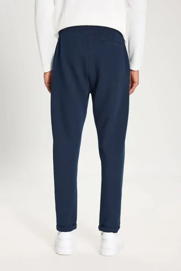 Мужской темно-синий стандартный крой с карманами, эластичный - 6