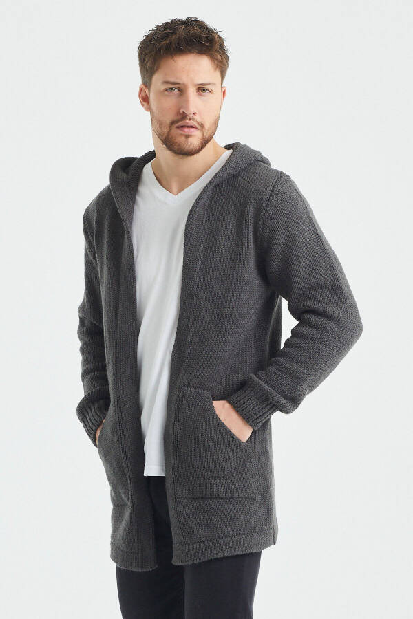 Мужской трикотажный кардиган с дымчатым рисунком - Hrk8085r01s - 3