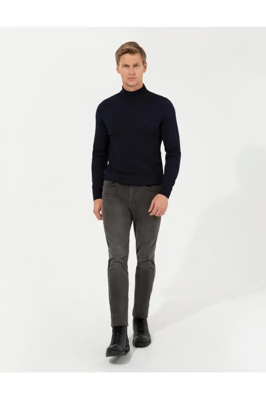 Мужской Трикотажный Полугольф 1465561 Dortmund-046 ЧЕРНЫЙ - PIERRE CARDIN