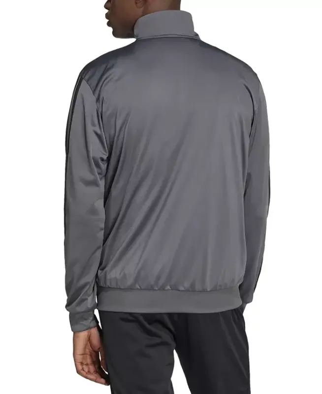 Мужской трикотажный спортивный бомбер с 3 полосками Regular Track Jacket - Серый - 3