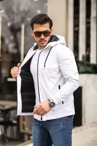 Мужской утепленный водонепроницаемый плащ с капюшоном и карманами - COMSTAR (1)