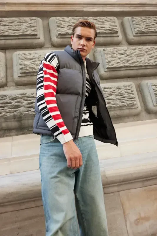 Мужской утепленный жилет-пуховик антрацит-антрацит - 3