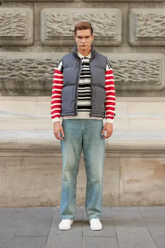 Мужской утепленный жилет-пуховик антрацит-антрацит - 4